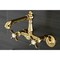 Kingston Brass KS7222BEX Two-Handle Wall Mount Kitchen Faucet, Polished Brass KS7222BEX - alternate 2